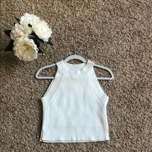 Chic White high neck crop top sweater by Aritzia